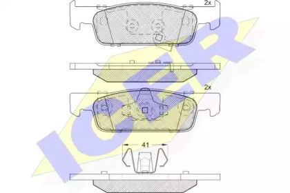 Комплект тормозных колодок (ICER: 182115-208)