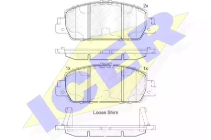 Комплект тормозных колодок (ICER: 182153)