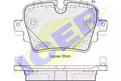 Комплект тормозных колодок (ICER: 182186)