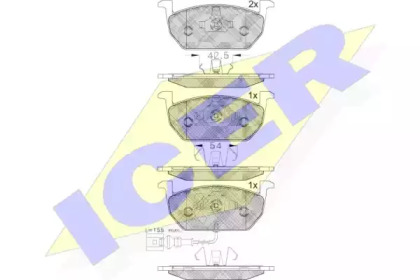 Комплект тормозных колодок (ICER: 182189)