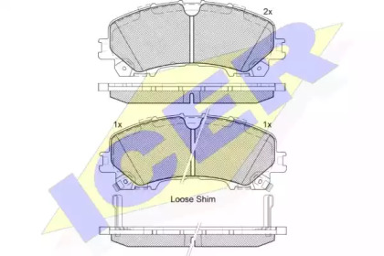 Комплект тормозных колодок (ICER: 182202)