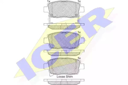 Комплект тормозных колодок (ICER: 182205)