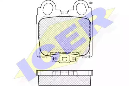 Комплект тормозных колодок (ICER: 182208)