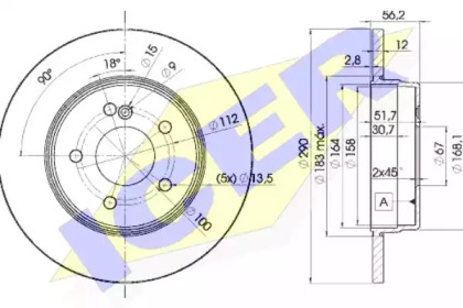 Тормозной диск (ICER: 78BD1213-2)