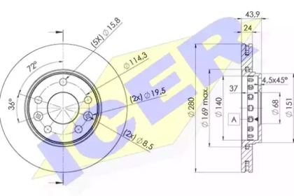 Тормозной диск (ICER: 78BD4022-2)