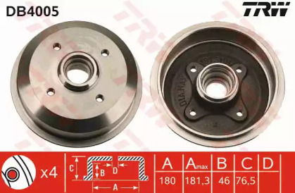 Тормозный барабан (TRW: DB4005)