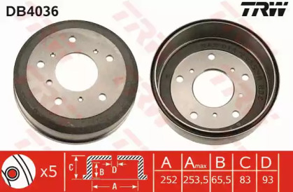 Тормозный барабан (TRW: DB4036)