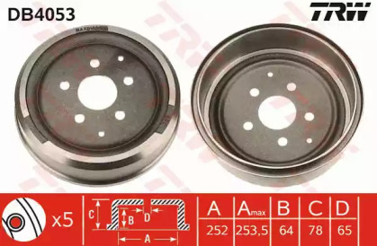 Тормозный барабан (TRW: DB4053)