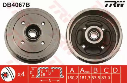 Тормозный барабан (TRW: DB4067B)