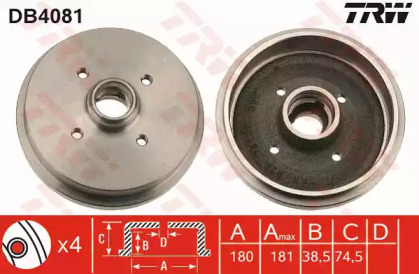 Тормозный барабан (TRW: DB4081)
