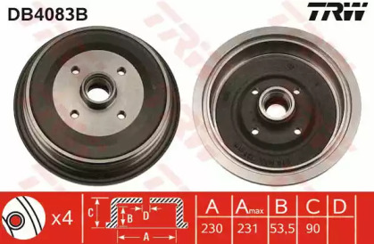 Тормозный барабан (TRW: DB4083B)