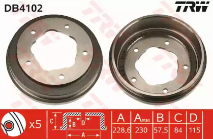 Тормозный барабан (TRW: DB4102)