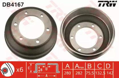 Тормозный барабан (TRW: DB4167)