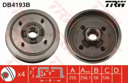 Тормозный барабан (TRW: DB4193B)