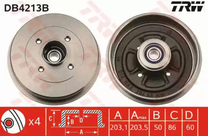 Тормозный барабан (TRW: DB4213B)