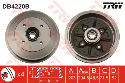 Тормозный барабан (TRW: DB4220B)