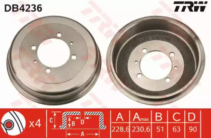 Тормозный барабан (TRW: DB4236)