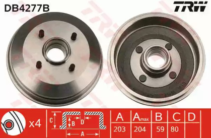 Тормозный барабан (TRW: DB4277B)