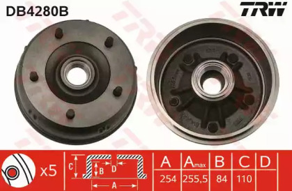 Тормозный барабан (TRW: DB4280B)