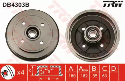 Тормозный барабан (TRW: DB4303B)