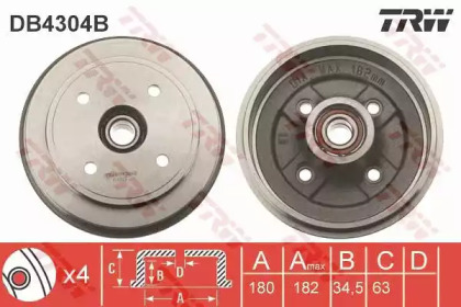 Тормозный барабан (TRW: DB4304B)