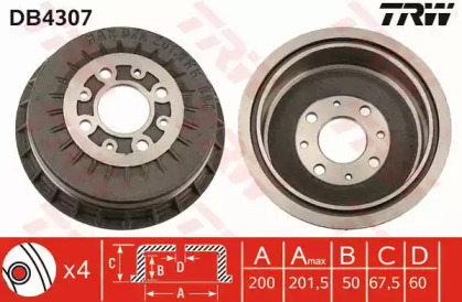 Тормозный барабан (TRW: DB4307)