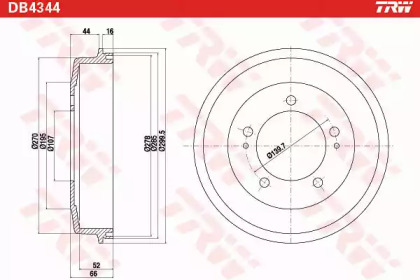 Тормозный барабан (TRW: DB4344)