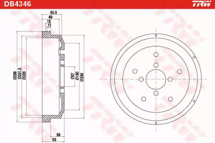 Тормозный барабан (TRW: DB4346)