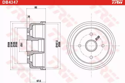 Тормозный барабан (TRW: DB4347)