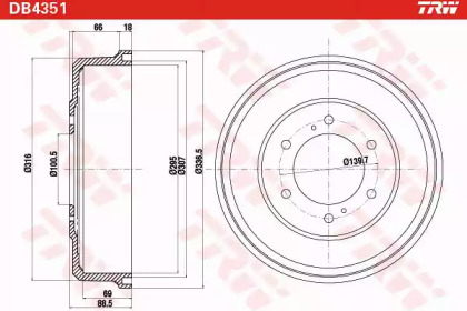 Тормозный барабан (TRW: DB4351)