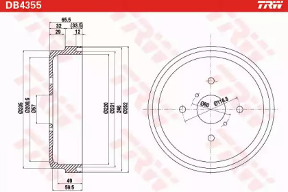 Тормозный барабан (TRW: DB4355)