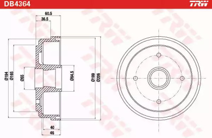 Тормозный барабан (TRW: DB4364)