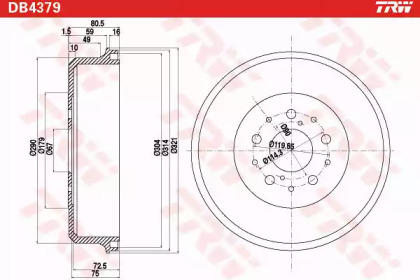 Тормозный барабан (TRW: DB4379)
