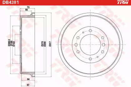 Тормозный барабан (TRW: DB4381)
