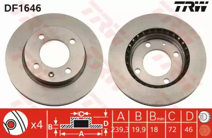 Тормозной диск (TRW: DF1646)