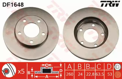 Тормозной диск (TRW: DF1648)
