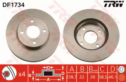 Тормозной диск (TRW: DF1734)