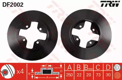 Тормозной диск (TRW: DF2002)