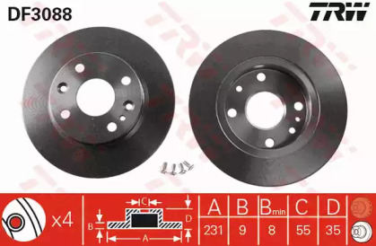 Тормозной диск (TRW: DF3088)