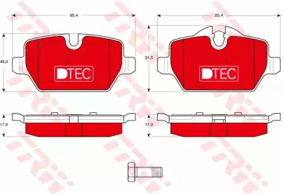 Комплект тормозных колодок (TRW: GDB1612DTE)