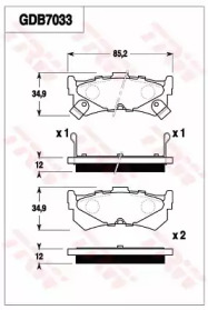 Комплект тормозных колодок (TRW: GDB7033)
