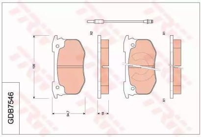 Комплект тормозных колодок (TRW: GDB7546)
