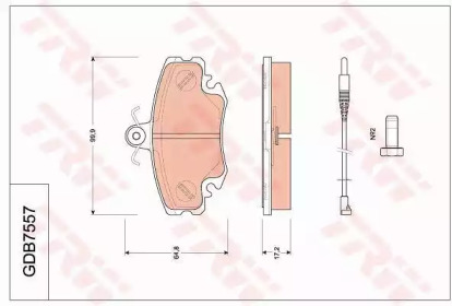 Комплект тормозных колодок (TRW: GDB7557)
