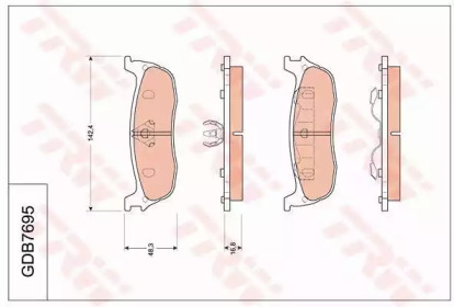 Комплект тормозных колодок (TRW: GDB7695)