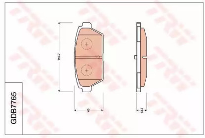 Комплект тормозных колодок (TRW: GDB7765)