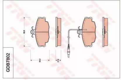 Комплект тормозных колодок (TRW: GDB7802)