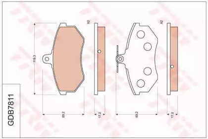 Комплект тормозных колодок (TRW: GDB7811)