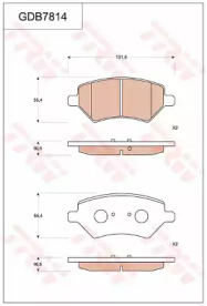 Комплект тормозных колодок (TRW: GDB7814)