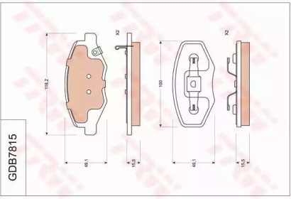 Комплект тормозных колодок (TRW: GDB7815)
