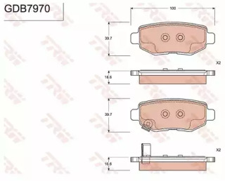 Комплект тормозных колодок (TRW: GDB7970)